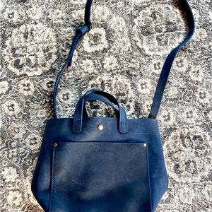 Portland Leather mini crossbody - Marine